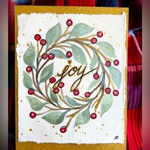 🎄Painted in water colors holiday greetings card